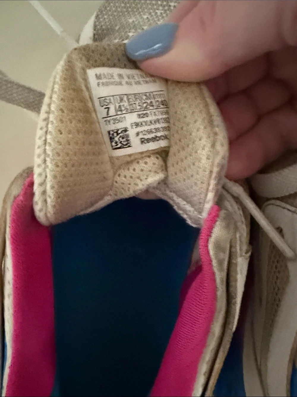Reebok nano x White Athletic Sneakers with Pink & Blue Highlights